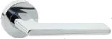 Дверная ручка Комета на круглой розетке PC/White