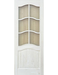 Двери из массива сосны ПМЦ-7 (неокрашенная) со стеклом