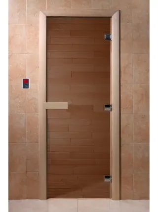 Дверь для бани DOORWOOD, Теплый день (бронза) 800х2000