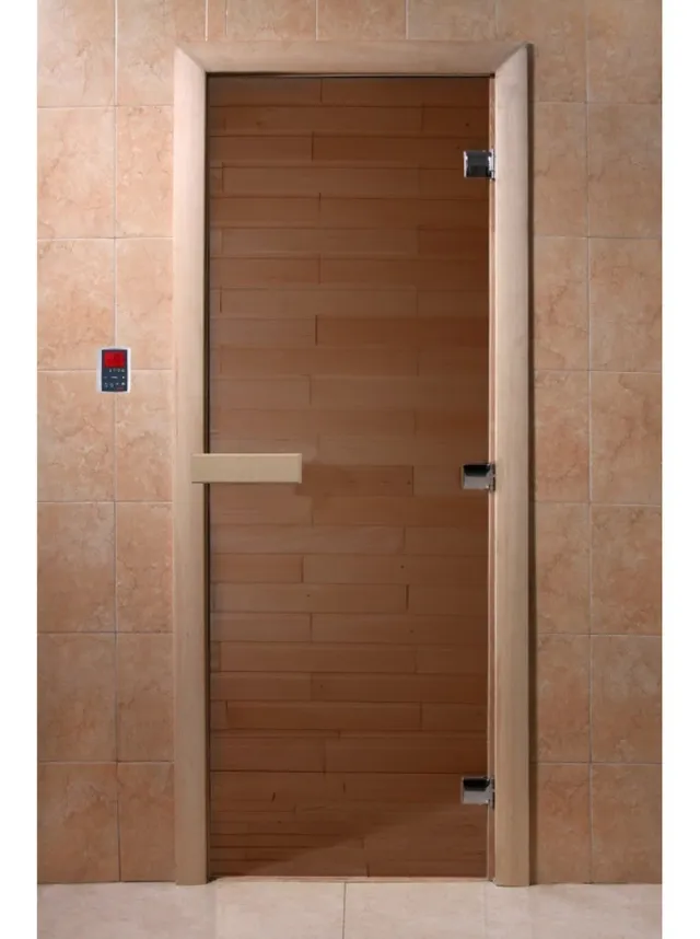 Дверь для бани DOORWOOD, Теплый день (бронза) 800х2000
