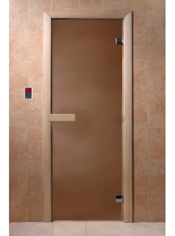Дверь для бани DOORWOOD БРОНЗА МАТОВАЯ 6мм 700х1900 хвоя