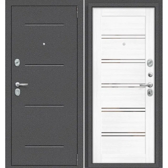 Входная дверь Porta R 104.П28 Антик Серебро/Snow Veralinga