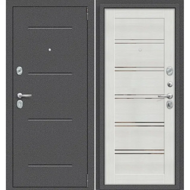 Входная дверь Porta R 104.П28 Антик Серебро/Bianco Veralinga
