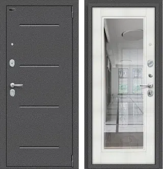 Входная дверь Porta R 104.П61 Антик Серебро/Bianco Veralinga